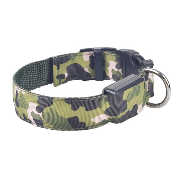 Camouflage Luminous Dog Collar on a German Shepherd at night