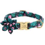 Floral Dog Collar - Embroidered Anti-Loss Pet Collar