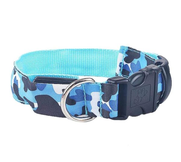 Camouflage Luminous Dog Collar on a German Shepherd at night