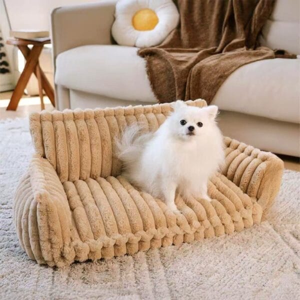Camel colored Orthopedic Dog Bed sofa