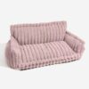 Pink fluffy orthopedic dog bed