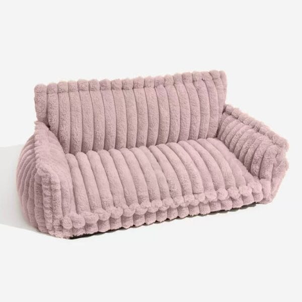 Pink fluffy orthopedic dog bed
