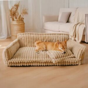 Camel colored Orthopedic Dog Bed sofa