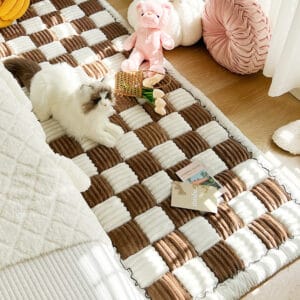 Plaid Couch Cover for Dogs