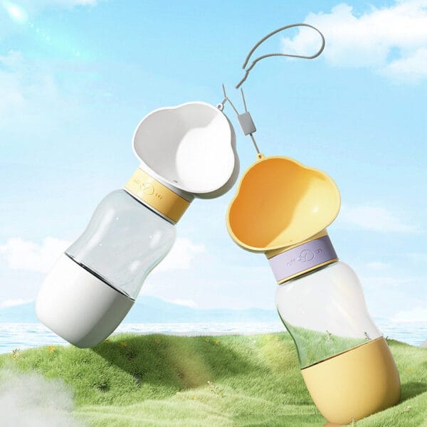 TravelMate Portable Dog Water Bottle with Built-in Bowl in Use Outdoors