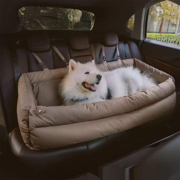 CalmHaven Cozy Pet Sofa House - Gray Cloth Dog Bed in Living Room